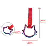 Cat-Shaped Kitty JDM Tsurikawa Drift Subway Train Bus Handle Strap – Universal Car Interior Hanging Charm, Red Nylon X1