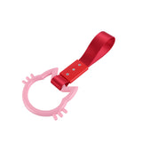 Cat-Shaped Kitty JDM Tsurikawa Drift Subway Train Bus Handle Strap – Universal Car Interior Hanging Charm, Red Nylon X1