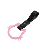Cat-Shaped Kitty JDM Tsurikawa Drift Subway Train Bus Handle Strap – Universal Car Interior Hanging Charm, Black Nylon X1