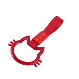 Cat-Shaped Kitty JDM Tsurikawa Drift Subway Train Bus Handle Strap – Universal Car Interior Hanging Charm, Red Nylon X1