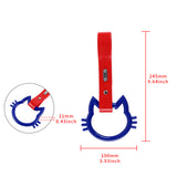 Cat-Shaped Kitty JDM Tsurikawa Drift Subway Train Bus Handle Strap – Universal Car Interior Hanging Charm, Red PVC X1