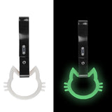 Cat-Shaped Kitty JDM Tsurikawa Drift Subway Train Bus Handle Strap – Universal Car Interior Hanging Charm, Black PVC X2