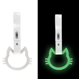Cat-Shaped Kitty JDM Tsurikawa Drift Subway Train Bus Handle Strap – Universal Car Interior Hanging Charm, White PVC X2