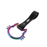 Cat-Shaped Kitty JDM Tsurikawa Drift Subway Train Bus Handle Strap – Universal Car Interior Hanging Charm, Black PVC X1