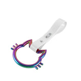 Cat-Shaped Kitty JDM Tsurikawa Drift Subway Train Bus Handle Strap – Universal Car Interior Hanging Charm, White PVC X1
