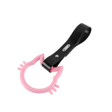 Cat-Shaped Kitty JDM Tsurikawa Drift Subway Train Bus Handle Strap – Universal Car Interior Hanging Charm, Black PVC X1