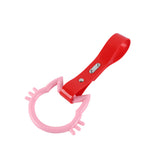 Cat-Shaped Kitty JDM Tsurikawa Drift Subway Train Bus Handle Strap – Universal Car Interior Hanging Charm, Red PVC X1