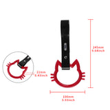 Cat-Shaped Kitty JDM Tsurikawa Drift Subway Train Bus Handle Strap – Universal Car Interior Hanging Charm, Black PVC X1
