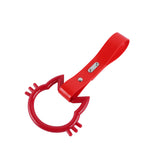 Cat-Shaped Kitty JDM Tsurikawa Drift Subway Train Bus Handle Strap – Universal Car Interior Hanging Charm, Red PVC X1