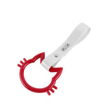 Cat-Shaped Kitty JDM Tsurikawa Drift Subway Train Bus Handle Strap – Universal Car Interior Hanging Charm, White PVC X1