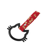 Cat-Shapped Kitty JDM Tsurikawa Drift Subway Train Bus Handle Strap – Universal Car Interior Hanging Charm, Bosozoku Red Flowers Pattern Retro Nylon Strap X1