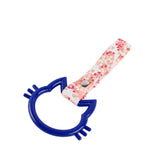 Cat-Shapped Kitty JDM Tsurikawa Drift Subway Train Bus Handle Strap – Universal Car Interior Hanging Charm, Bosozoku Pink Flowers Pattern Retro Nylon Strap X1