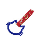 Cat-Shapped Kitty JDM Tsurikawa Drift Subway Train Bus Handle Strap – Universal Car Interior Hanging Charm, Bosozoku Red Flowers Pattern Retro Nylon Strap X1