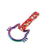 Cat-Shapped Kitty JDM Tsurikawa Drift Subway Train Bus Handle Strap – Universal Car Interior Hanging Charm, Bosozoku Red Dogs Pattern Retro Nylon Strap X1
