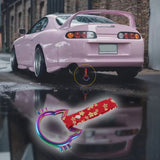 Cat-Shapped Kitty JDM Tsurikawa Drift Subway Train Bus Handle Strap – Universal Car Interior Hanging Charm, Bosozoku Red Flowers Pattern Retro Nylon Strap X1