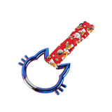 Cat-Shapped Kitty JDM Tsurikawa Drift Subway Train Bus Handle Strap – Universal Car Interior Hanging Charm, Bosozoku Red Dogs Pattern Retro Nylon Strap X1