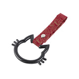 Cat-Shapped Kitty JDM Tsurikawa Drift Subway Train Bus Handle Strap – Universal Car Interior Hanging Charm, Bosozoku Red Clouds Pattern Retro Nylon Strap X1