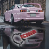 Cat-Shapped Kitty JDM Tsurikawa Drift Subway Train Bus Handle Strap – Universal Car Interior Hanging Charm, Bosozoku Red Clouds Pattern Retro Nylon Strap X1