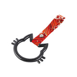 Cat-Shapped Kitty JDM Tsurikawa Drift Subway Train Bus Handle Strap – Universal Car Interior Hanging Charm, Bosozoku Red Waves Pattern Retro Nylon Strap X1