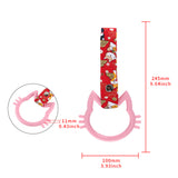 Cat-Shapped Kitty JDM Tsurikawa Drift Subway Train Bus Handle Strap – Universal Car Interior Hanging Charm, Bosozoku Red Dogs Pattern Retro Nylon Strap X1