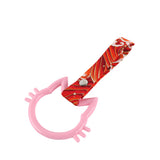 Cat-Shapped Kitty JDM Tsurikawa Drift Subway Train Bus Handle Strap – Universal Car Interior Hanging Charm, Bosozoku Red Waves Pattern Retro Nylon Strap X1