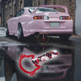 Cat-Shapped Kitty JDM Tsurikawa Drift Subway Train Bus Handle Strap – Universal Car Interior Hanging Charm, Bosozoku Black Cats Pattern Retro Nylon Strap X1