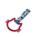 Cat-Shapped Kitty JDM Tsurikawa Drift Subway Train Bus Handle Strap – Universal Car Interior Hanging Charm, Bosozoku Blue Waves Pattern Retro Nylon Strap X1