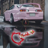 Cat-Shapped Kitty JDM Tsurikawa Drift Subway Train Bus Handle Strap – Universal Car Interior Hanging Charm, Bosozoku Red Cats Pattern Retro Nylon Strap X1