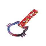 Cat-Shapped Kitty JDM Tsurikawa Drift Subway Train Bus Handle Strap – Universal Car Interior Hanging Charm, Bosozoku Red Dogs Pattern Retro Nylon Strap X1