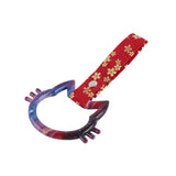 Cat-Shapped Kitty JDM Tsurikawa Drift Subway Train Bus Handle Strap – Universal Car Interior Hanging Charm, Bosozoku Red Flowers Pattern Retro Nylon Strap X1