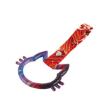 Cat-Shapped Kitty JDM Tsurikawa Drift Subway Train Bus Handle Strap – Universal Car Interior Hanging Charm, Bosozoku Red Waves Pattern Retro Nylon Strap X1