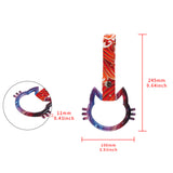 Cat-Shapped Kitty JDM Tsurikawa Drift Subway Train Bus Handle Strap – Universal Car Interior Hanging Charm, Bosozoku Red Waves Pattern Retro Nylon Strap X1