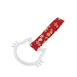 Cat-Shapped Kitty JDM Tsurikawa Drift Subway Train Bus Handle Strap – Universal Car Interior Hanging Charm, Bosozoku Red Flowers Pattern Retro Nylon Strap X1