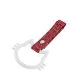 Cat-Shapped Kitty JDM Tsurikawa Drift Subway Train Bus Handle Strap – Universal Car Interior Hanging Charm, Bosozoku Red Clouds Pattern Retro Nylon Strap X1