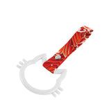 Cat-Shapped Kitty JDM Tsurikawa Drift Subway Train Bus Handle Strap – Universal Car Interior Hanging Charm, Bosozoku Red Waves Pattern Retro Nylon Strap X1