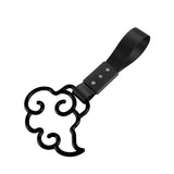 Japanese Cloud-Shaped JDM Tsurikawa Drift Subway Train Bus Handle Strap – Universal Car Interior Hanging Charm, Black Nylon X1