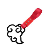 Japanese Cloud-Shaped JDM Tsurikawa Drift Subway Train Bus Handle Strap – Universal Car Interior Hanging Charm, Red Nylon X2