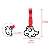 Japanese Cloud-Shaped JDM Tsurikawa Drift Subway Train Bus Handle Strap – Universal Car Interior Hanging Charm, Red Nylon X2