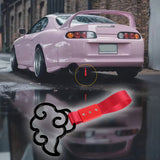Japanese Cloud-Shaped JDM Tsurikawa Drift Subway Train Bus Handle Strap – Universal Car Interior Hanging Charm, Red Nylon X1