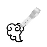 Japanese Cloud-Shaped JDM Tsurikawa Drift Subway Train Bus Handle Strap – Universal Car Interior Hanging Charm, Silver Nylon X1