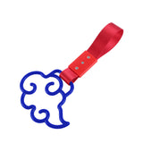 Japanese Cloud-Shaped JDM Tsurikawa Drift Subway Train Bus Handle Strap – Universal Car Interior Hanging Charm, Red Nylon X2