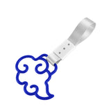 Japanese Cloud-Shaped JDM Tsurikawa Drift Subway Train Bus Handle Strap – Universal Car Interior Hanging Charm, Silver Nylon X1