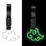 Japanese Cloud-Shaped JDM Tsurikawa Drift Subway Train Bus Handle Strap – Universal Car Interior Hanging Charm, Black Nylon X2