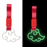 Japanese Cloud-Shaped JDM Tsurikawa Drift Subway Train Bus Handle Strap – Universal Car Interior Hanging Charm, Red Nylon X2