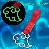 Japanese Cloud-Shaped JDM Tsurikawa Drift Subway Train Bus Handle Strap – Universal Car Interior Hanging Charm, Red Nylon X1