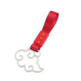 Japanese Cloud-Shaped JDM Tsurikawa Drift Subway Train Bus Handle Strap – Universal Car Interior Hanging Charm, Red Nylon X2