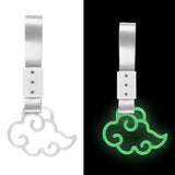 Japanese Cloud-Shaped JDM Tsurikawa Drift Subway Train Bus Handle Strap – Universal Car Interior Hanging Charm, Silver Nylon X2