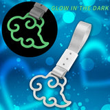 Japanese Cloud-Shaped JDM Tsurikawa Drift Subway Train Bus Handle Strap – Universal Car Interior Hanging Charm, Silver Nylon X1