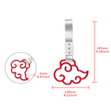 Japanese Cloud-Shaped JDM Tsurikawa Drift Subway Train Bus Handle Strap – Universal Car Interior Hanging Charm, Silver Nylon X1