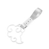Japanese Cloud-Shaped JDM Tsurikawa Drift Subway Train Bus Handle Strap – Universal Car Interior Hanging Charm, Silver Nylon X1